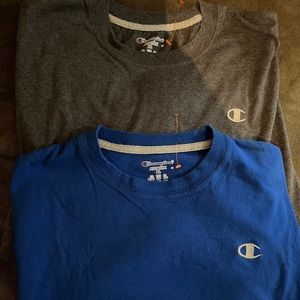 Lot of 2 Champion embroidered logo t shirts, Size XL